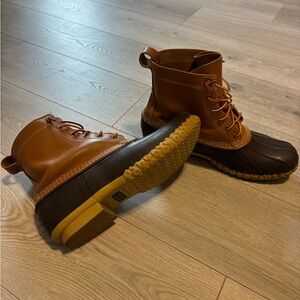 L.L. Bean Men's Tan and Black Rain Boots